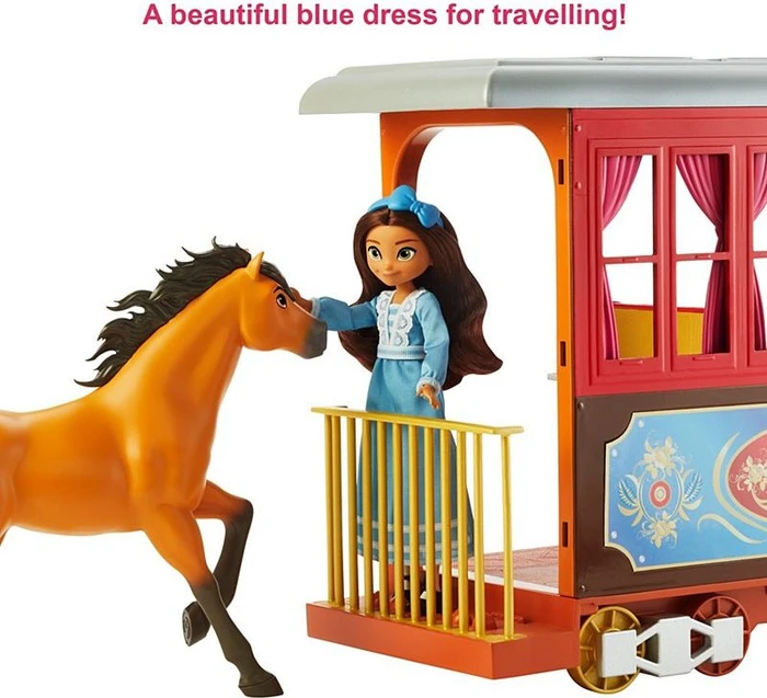 Mattel Spirit Untamed - Zug-Abenteuer Spielset mit Puppe Lucky