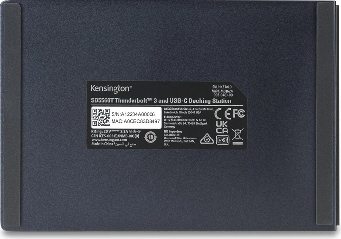 Kensington SD5560T Dockingstation mit Dual 4K, Thunderbolt 3 [Buchse]