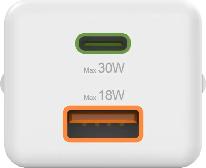Hama Schnellladegerät 1x USB-C 1x USB-A PD 30W weiß