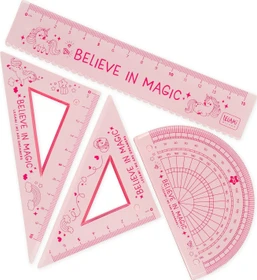 Legami You Rule Geometrie Set Unicorn 15cm, rosa/transparent/Motiv