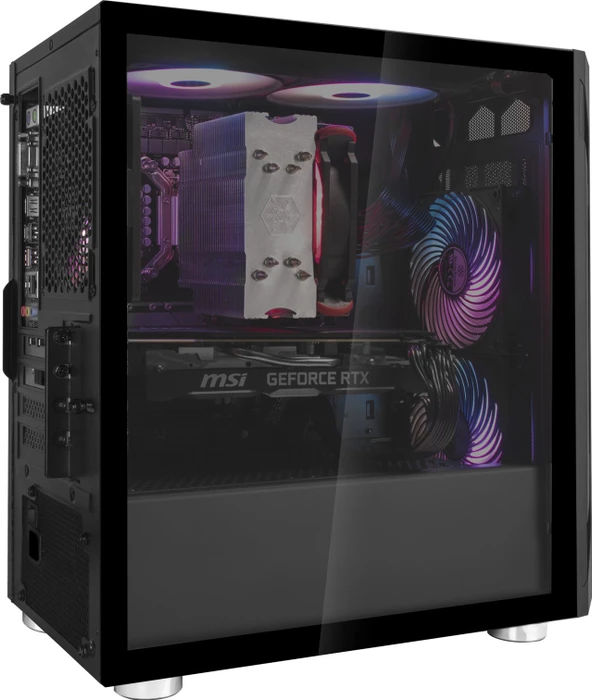 SilverStone Fara H1M, schwarz, Glasfenster