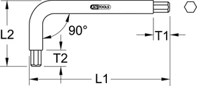 KS Tools TITANplus Innensechskant Winkelschlüssel, 3x63mm