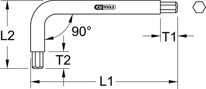 KS Tools TITANplus Innensechskant Winkelschlüssel, 3x63mm
