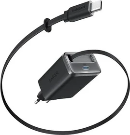 Anker Nano Ladegerät (35W, einziehbares USB-C Kabel) schwarz