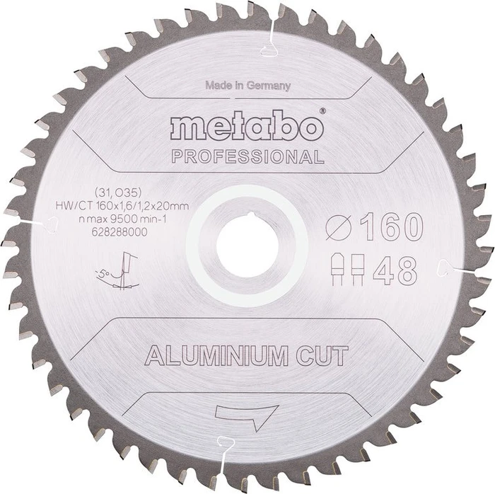 Metabo Aluminium Cut Professional Kreissägeblatt 48Z, 160x1.2x20mm, 1 Stück