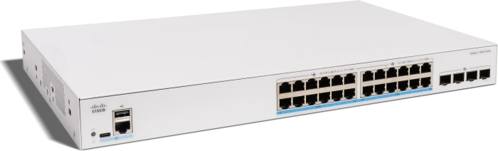 Cisco Catalyst 1300X Rackmount 2.5G Managed Switch, 24x RJ-45, 4x SFP28, 740W PoE++