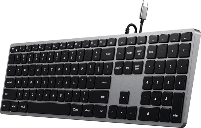 Satechi Slim W3 Wired Backlit Keyboard, -C, schwarz/grau, USB, ND