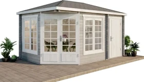 Alpholz Gartenhaus Josephine-40 Walmdach 470x325cm natur