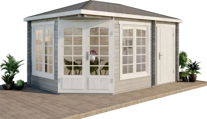 Alpholz Gartenhaus Josephine-40 Walmdach 470x325cm natur
