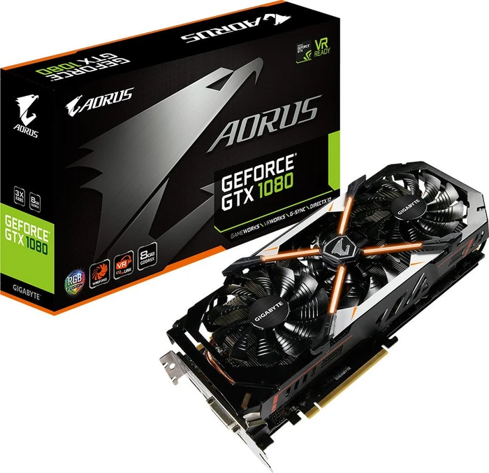 GIGABYTE AORUS GeForce GTX 1080 8G (Rev. 2.0), 8GB GDDR5X, DVI, HDMI, 3x DP