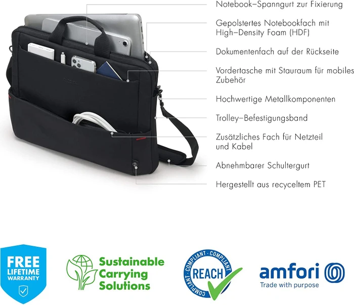 Dicota Eco Slim Case Plus Base 13-15.6" Notebooktasche schwarz