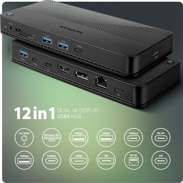 Axagon 12in1 Dock, USB4 [Buchse]