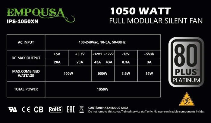 Inca Empousa 1050XN Platinum 1050W, ATX 2.3