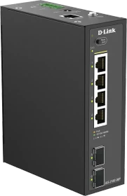D-Link DIS-210G-06P Industrial Railmount Gigabit Smart Switch, 4x M12, 2x SFP, 120W PoE+ (DIS-210G-06P)