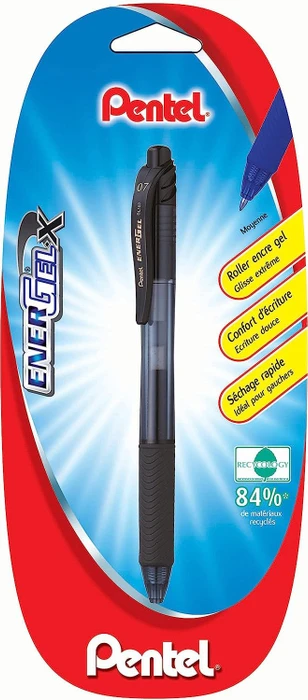 Pentel EnerGel X BL107 0.7mm/0.35mm Gelroller schwarz/transparent
