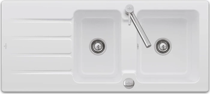 Villeroy & Boch Architectura 1160x510mm Einbau Becken reversibel mit Ablauffernbedienung snow white