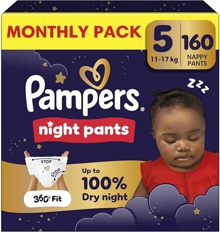 Pampers Baby-Dry night pants Gr.5 Einwegwindel, 12-17kg, 160 Stück