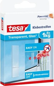 tesa Powerstrips Klebestreifen transparent, 8 Stück