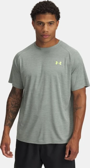 Under Armour Tech Textured Funktionsshirt kurzarm silica green/hydro green/high vis yellow (Herren)