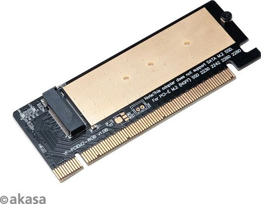 Akasa M.2 SSD to PCIe adapter card with heatsink cooler