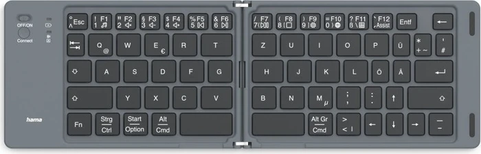Hama Travel 450 Mini-Tastatur, schwarz, faltbar, Bluetooth, DE