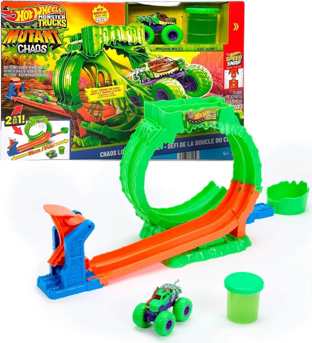Mattel Hot Wheels Monster Trucks Monster Trucks Mutant Chaos Loop Challenge Playset