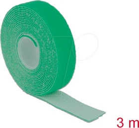 DeLOCK Klettband auf Rolle, 20mm, 3m, grün