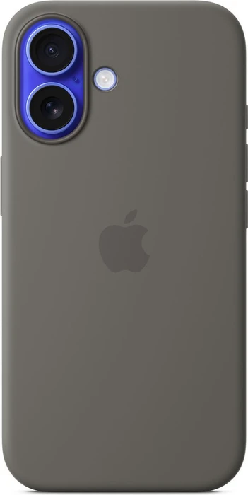 Apple Silikon Case mit MagSafe für iPhone 16 steingrau