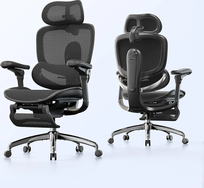 Sihoo Doro C300 Pro V2 adaptiver ergonomischer Bürostuhl, mit Fußstütze, schwarz