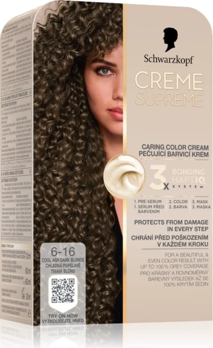 Schwarzkopf Creme Supreme Haarfarbe 6-16 cool ash dark blond, 60ml