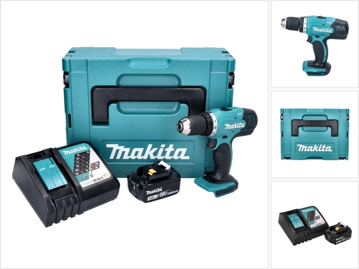Makita DDF453RF1J Akku-Bohrschrauber inkl. MAKPAC + Akku 3.0Ah