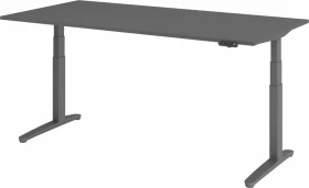 Hammerbacher Ergonomic Aktiv XBHM12 elektrisch höhenverstellbarer Sitz-Steh-Schreibtisch 200x100cm graphit/graphit