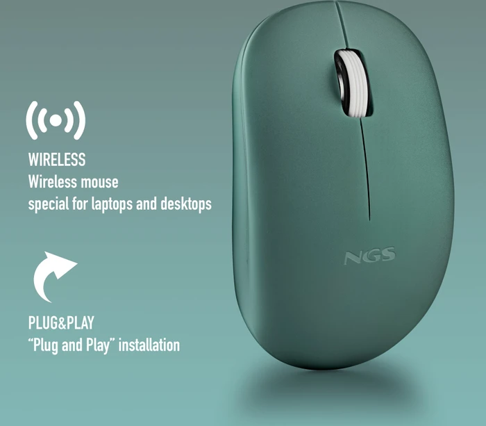 NGS Fog Pro Silent Wireless Mouse grün, USB
