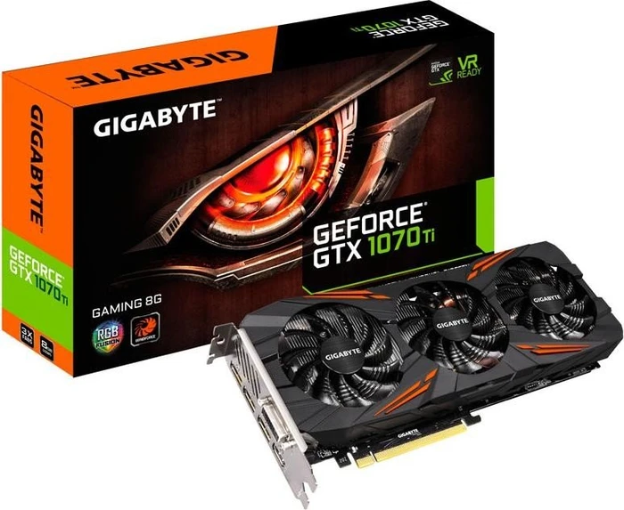GIGABYTE GeForce GTX 1070 Ti Gaming 8G, 8GB GDDR5, DVI, HDMI, 3x DP