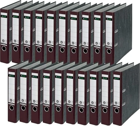Leitz Qualitäts Ordner 2-Ring 180° CO2 neutral, 50mm, A4, braun, 20er-Pack