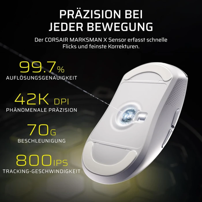 Corsair Sabre v3 Pro PureVector Ultralight Wireless, weiß, USB