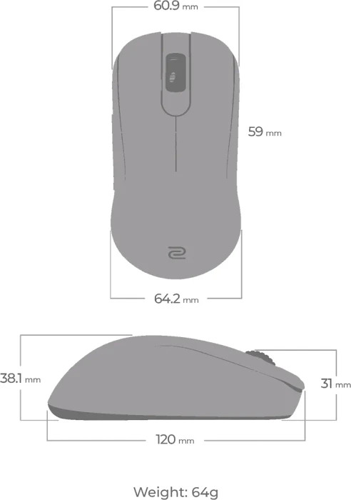 BenQ Zowie S2-DW 4K Wireless mit Ladestation, Glossy White Edition, USB
