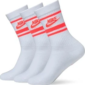 Nike Dri-FIT Everyday Essential Socken white/hot punch, 3 Paare