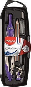 Maped Origin Zirkelkasten 5-teilig, farbig sortiert, Klappdeckeletui