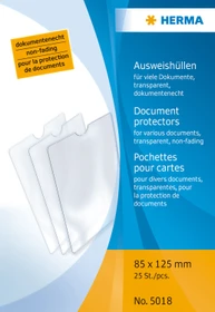 Herma Ausweishülle 85x125mm für viele Dokumente, Sonderformat, transparent, 25er-Pack