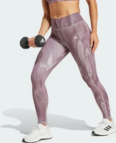 adidas Optime Full-Length Print Hose lang glory grey/shadow fig/black (Damen)
