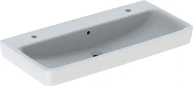 Geberit Renova Plan Aufsatzwaschtisch 100cm, Hahnloch links und rechts, mit Überlauf, weiß/KeraTect