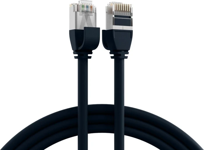EFB Elektronik TPE Ultraflex Patchkabel, Cat6a, U/FTP, RJ-45/RJ-45, 0.25m, schwarz