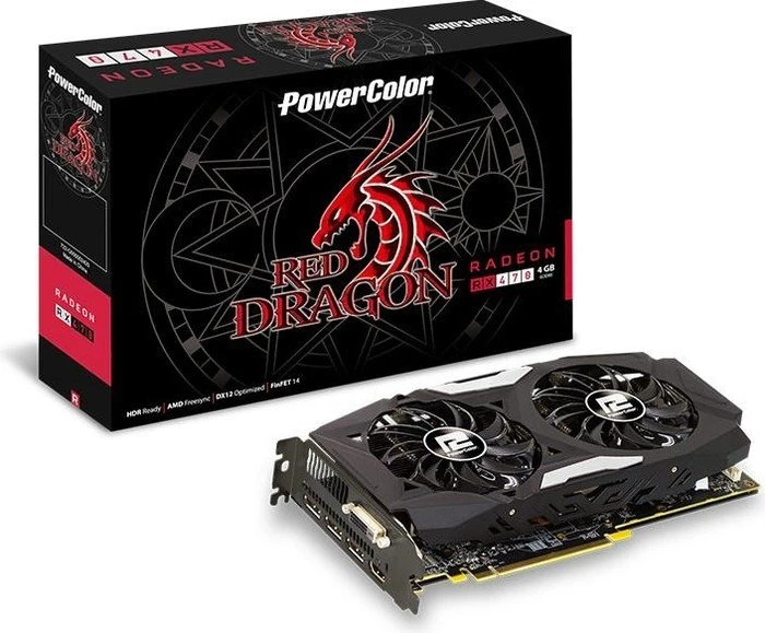 PowerColor Red Dragon Radeon RX 470 (dual Fan), 4GB GDDR5, DVI, HDMI, 3x DP