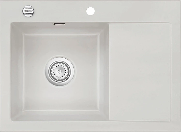 systemceram Mera 70 F Einbau Becken links mit Ablauffernbedienung alu