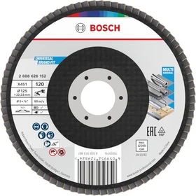 Bosch Professional X451 Fächerschleifscheibe T27 K120, 125x22.23mm, 15 Stück