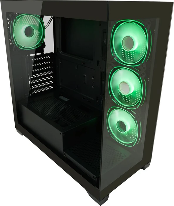 LC-Power Gaming 715B Seamless_X, schwarz, Glasfenster