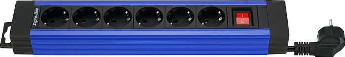 REV Ritter SupraLine mit Schalter, 6-fach, 2.4m, blau/schwarz