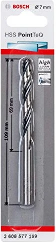 Bosch Professional HSS PointTeQ Spiralbohrer, 7x69x109mm, 1 Stück