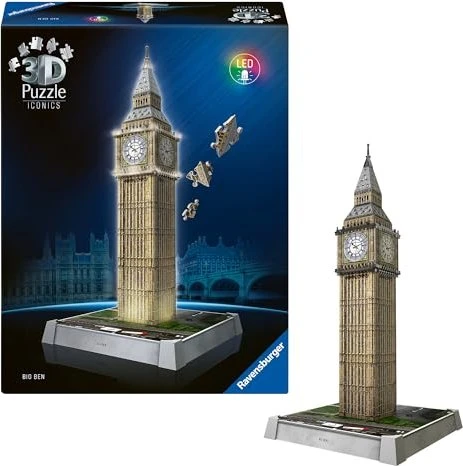 Ravensburger Puzzle 3D Puzzle Iconics Big Ben - mit Licht